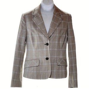 H Hilfiger Jacket Classic Plaid Suiting Blazer Women's Size 4 Cotton Blend